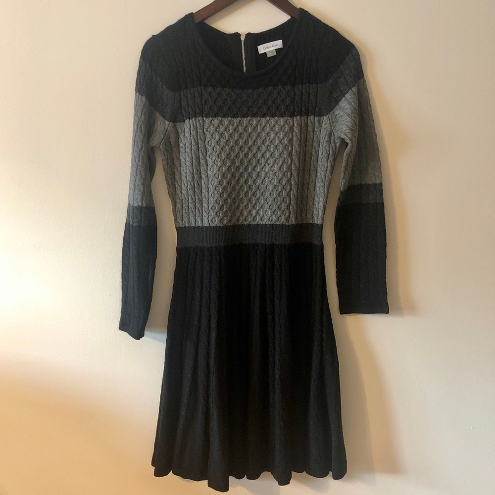 Calvin Klein Striped Sweater Dress